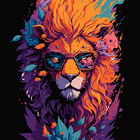 Картина по номерам Strateg Лев в своем величии 40х40 см (AV4040-59)