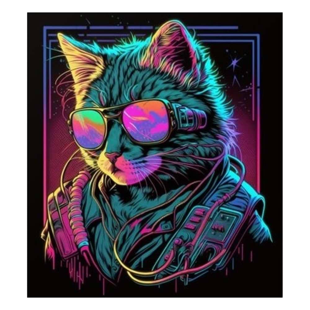 Картина по номерам Strateg Крутой кот в солнцезащитных очках 40х40 см (AV4040-7)