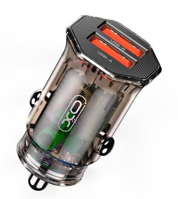Автомобильное зарядное устройство XO 2USB 2.4A Black/Brown (XO-CC49)
