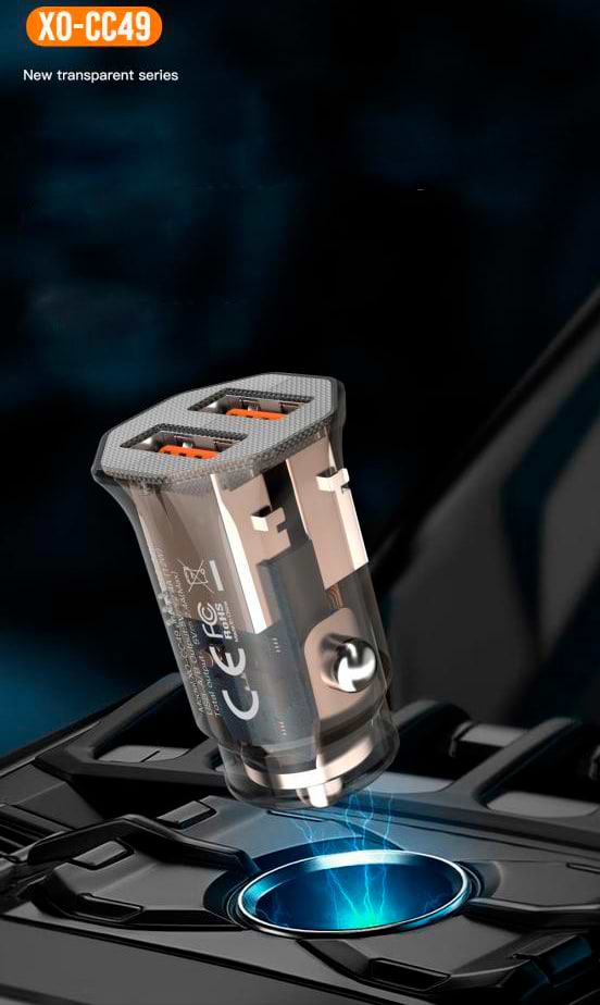 Фото - Автомобильное зарядное устройство XO 2USB 2.4A Black/Brown (XO-CC49)