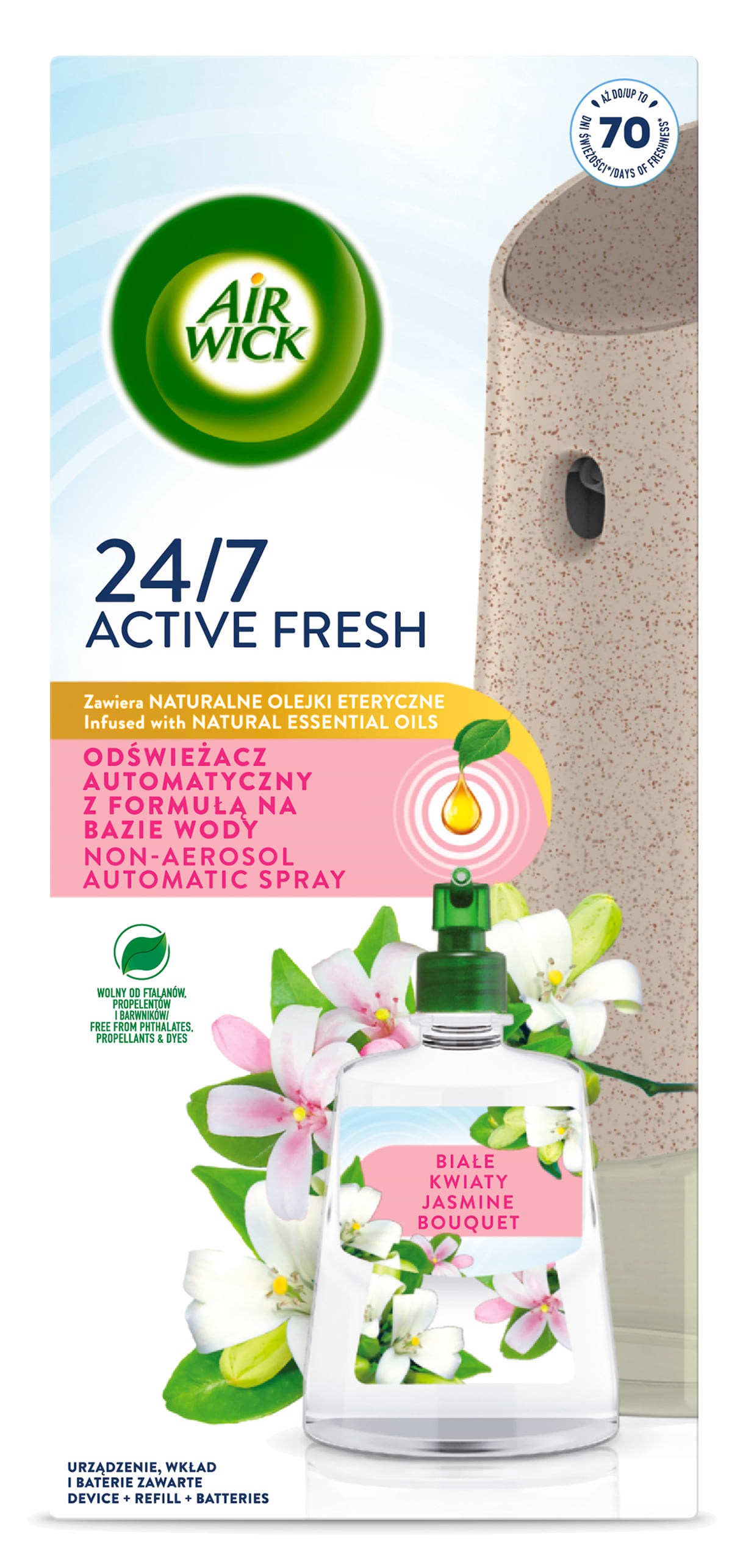 Освіжувач повітря для кімнати Air Wick Active Fresh Автоматичний Jasmine Bouquet 228 мл - Фото 1