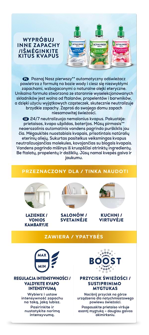 Фото - Освіжувач повітря для кімнати Air Wick Active Fresh Автоматичний Jasmine Bouquet 228 мл