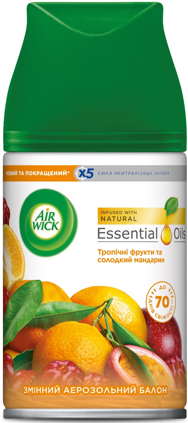 Змінний балон до освіжувача повітря Air Wick Fmatik Тропічні фрукти та солодкий мандарин 250 мл - Фото 1