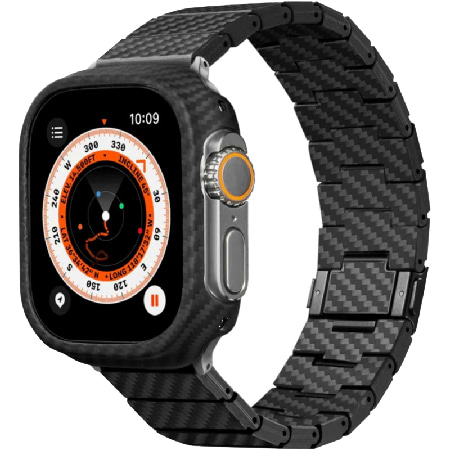 Фото - Ремінець для смарт-годинника Pitaka Carbon Fiber Watch Band Modern Black/Grey for Apple Watch 49/45/44mm (AWB2307)