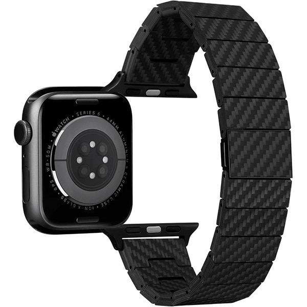 Фото - Ремінець для смарт-годинника Pitaka Carbon Fiber Watch Band Modern Black/Grey for Apple Watch 49/45/44mm (AWB2307)