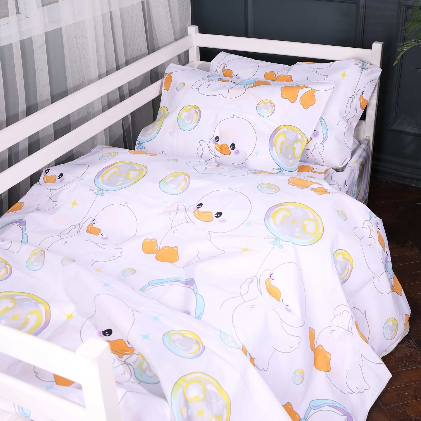 Комплект постільної білизни MirSon King Size 220х240 см Kids Time 17-0895 Baby Ducks white Бязь (2200012393161)