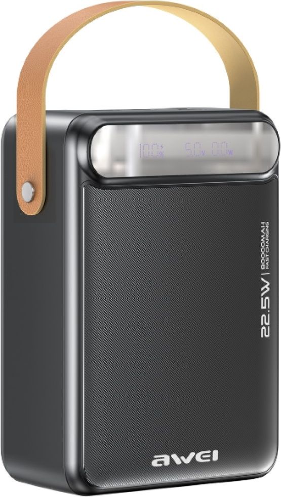 Батарея мобильная Awei P102K 80000mAh 22,5W PD 2xUSB-C 3xUSB-A black Black (6954284026918)