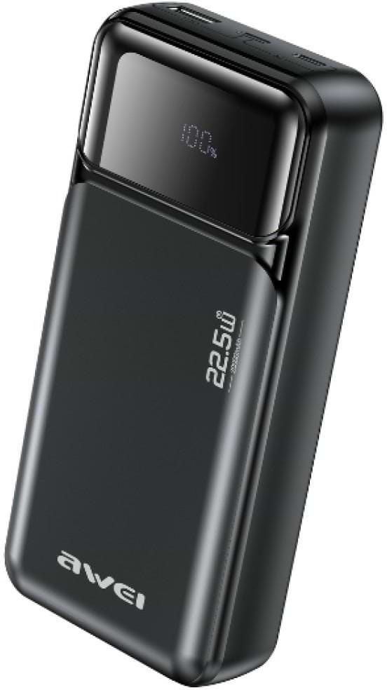 Батарея мобильная Awei PA-92 20000mAh 22,5W PD 2xUSB-C Black (6954284028523)