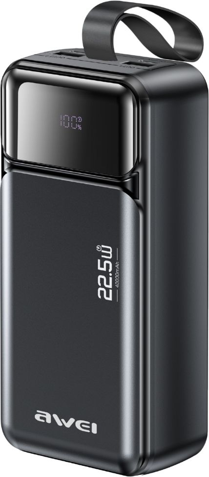 Батарея мобильная Awei PA-105 40000mAh 22,5W PD 3xUSB-C Black (6954284029520)