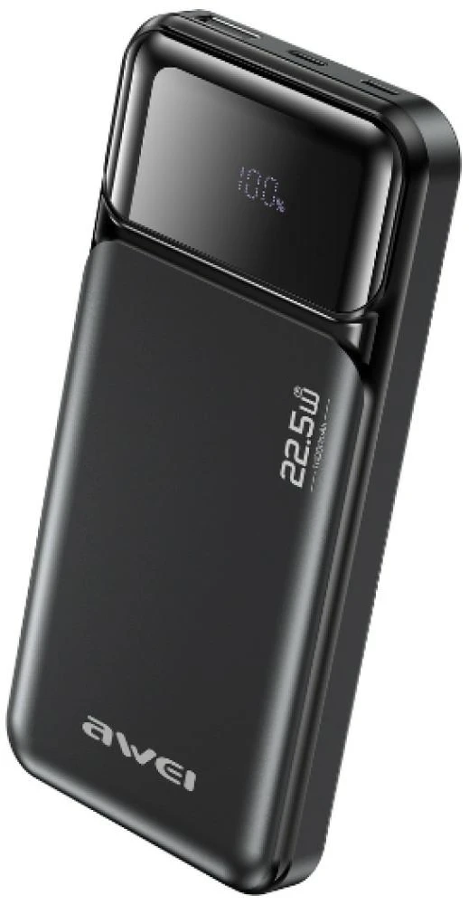 Батарея мобильная Awei PA-90 10000mAh 22,5W PD 2xUSB-C Black (6954284028493)