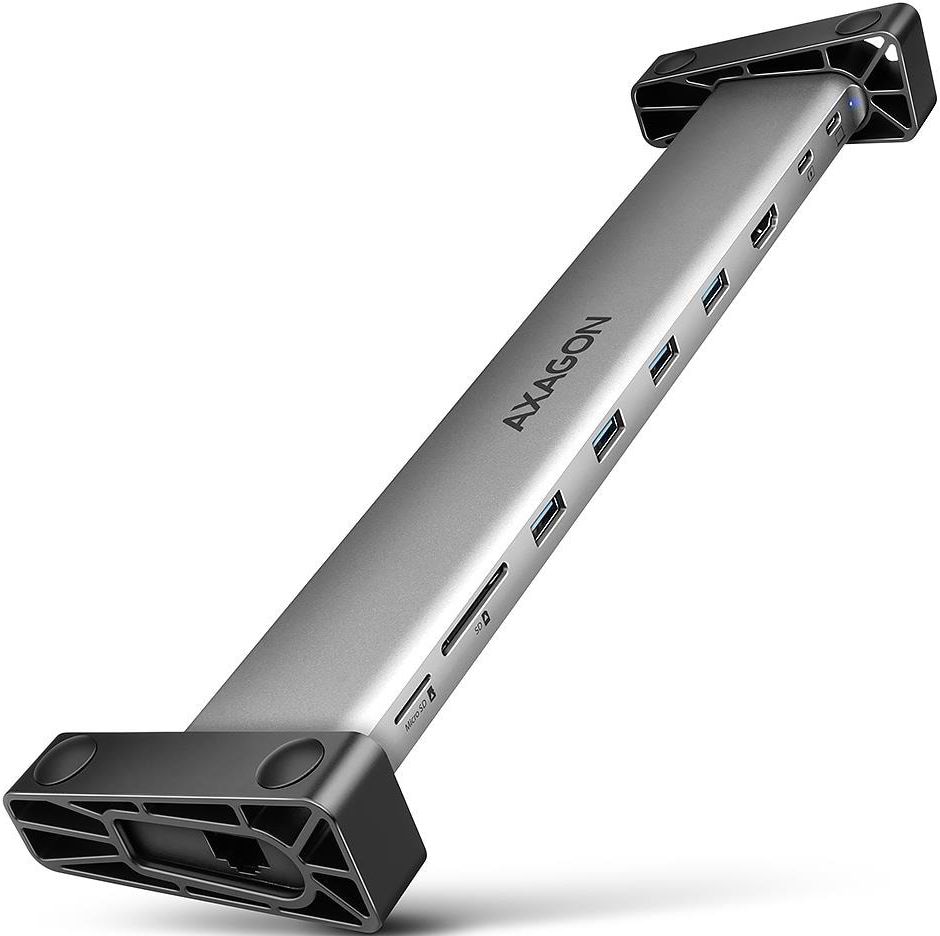 Хаб USB AXAGON HMC-10HLS USB-C 9в1 Silver (HMC-10HLS)