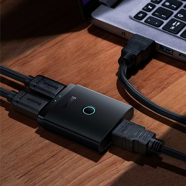 Фото - Перехідник HDMI Baseus AirJoy Series 2-in-1 Bidirectional HDMI Switch with 1m Cable Cluster Black (B01331105111-01)