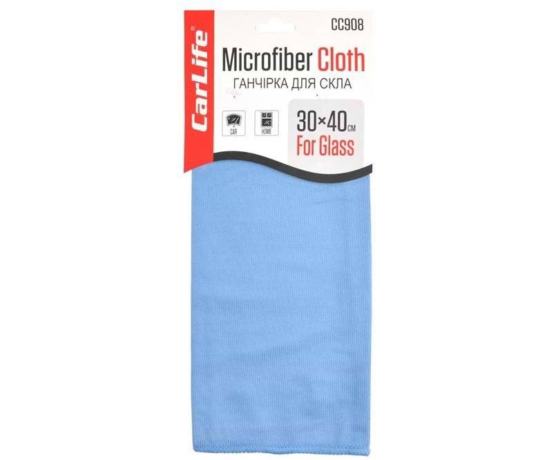 Автомобільна серветка CarLife для скла 30x40 см, синя (CC908)