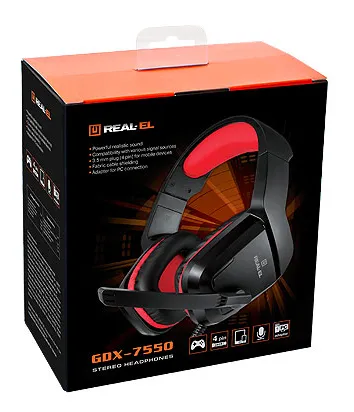 Фото - Гарнитура проводная игровая REAL-EL GDX-7550 Black/Red