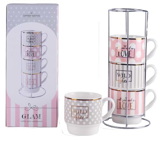Фото - Набір чашок Limited Edition Glam 4х345 мл (B248-T2005)
