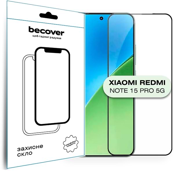 Фото - Защитное стекло для смартфона BeCover for Xiaomi Redmi Note 15 Pro 5G Black (714891)