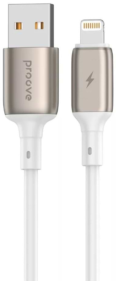 Кабель синхронизації даних Proove Flex Metal Lightning 2.4A 1m White (CCFM20001102) - Фото 1