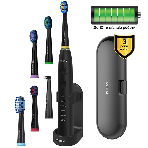 Фото - Зубная щетка электрическая Pecham Black Travel PC-085 (4822201550025)