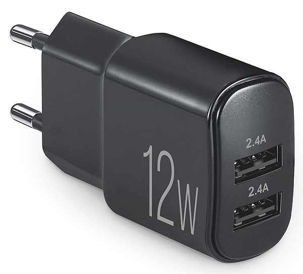 Фото - Сетевое зарядное устройство Brevia ePower 12W 2xUSB-A (45012DUB)