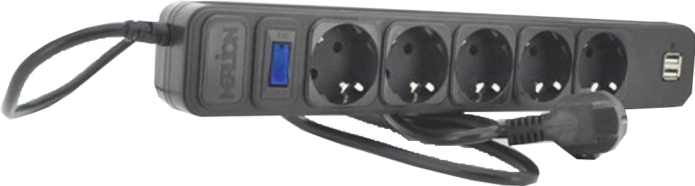 Сетевой фильтр Merlion 5 розеток 1.8 м + 2хUSB (B518U)