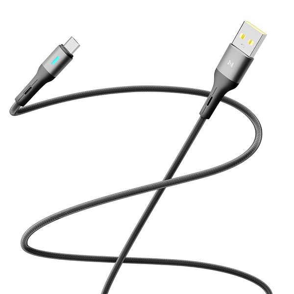 Фото - Кабель синхронізації даних YOKI LED Micro 3A 1.2m Black (YK-LE17)