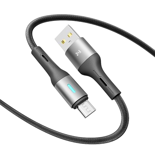 Фото - Кабель синхронізації даних YOKI LED Micro 3A 1.2m Black (YK-LE17)