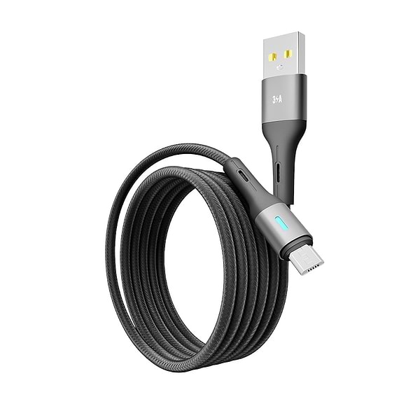 Фото - Кабель синхронізації даних YOKI LED Micro 3A 1.2m Black (YK-LE17)