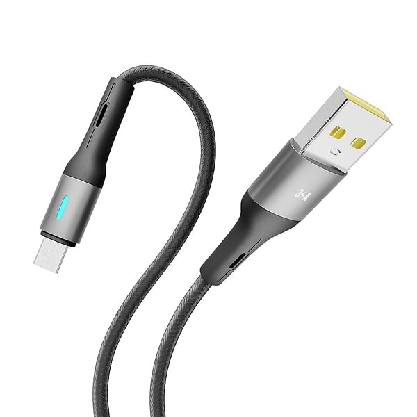 Фото - Кабель синхронізації даних YOKI LED Micro 3A 1.2m Black (YK-LE17)