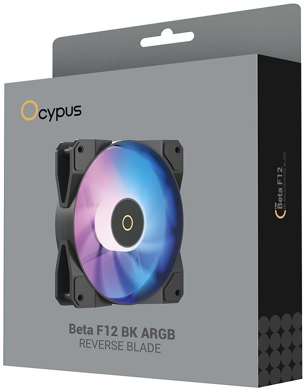 Фото - Корпусный вентилятор OCYPUS 120MM BETA F12 BK ARGB REVERSE BLADE (BETA-F12-BK1AM01X-GL)
