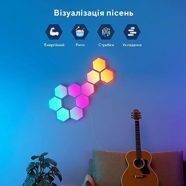 Фото - Светодиодный светильник Govee H6061 Glide Hexa Light Panels 10шт RGB (B6061301)