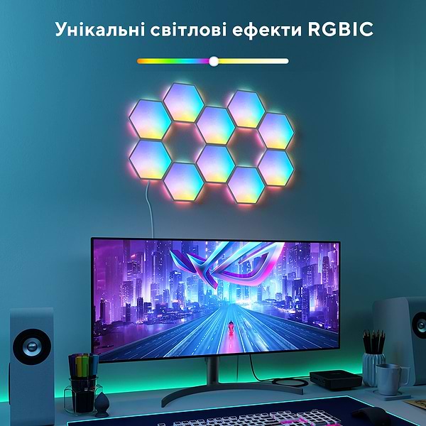 Фото - Светодиодный светильник Govee H6061 Glide Hexa Light Panels 10шт RGB (B6061301)