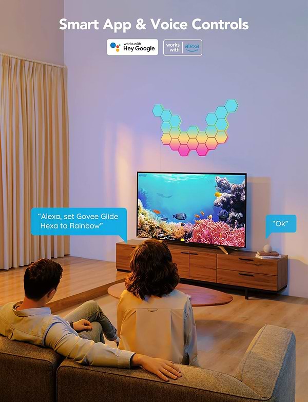 Фото - Светодиодный светильник Govee H6061 Glide Hexa Light Panels 10шт RGB (B6061301)