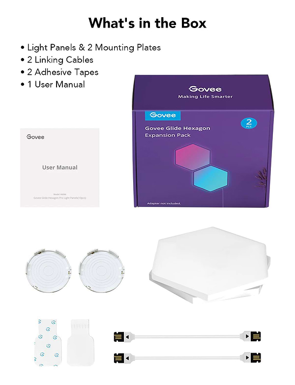 Фото - Светодиодный светильник Govee H6061 Glide Hexa Light Panels 10шт RGB (B6061301)