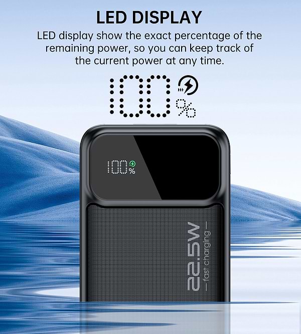 Фото - Батарея мобильная Choetech B729 20000mAh PD 22.5W Black (B729-BK)