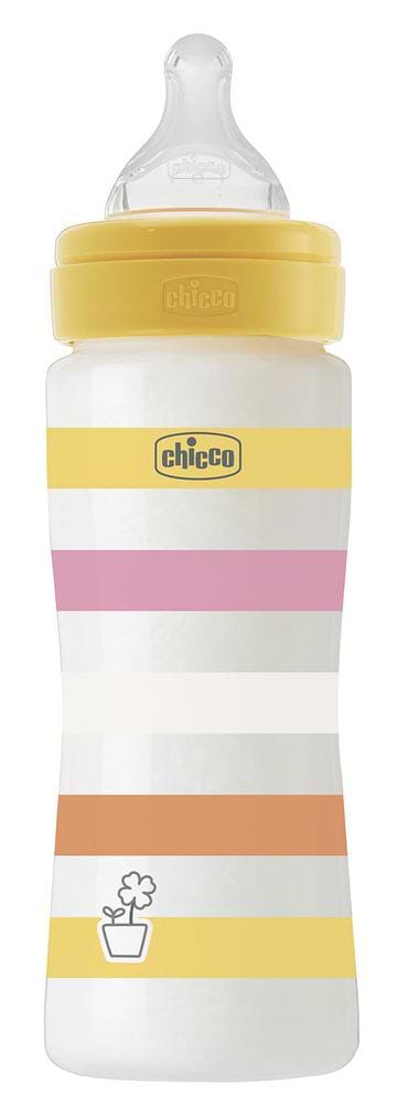 Пляшка для годування Chicco Well-Being 330 мл від 4 м швидкий потік (28637.11) - Фото 1