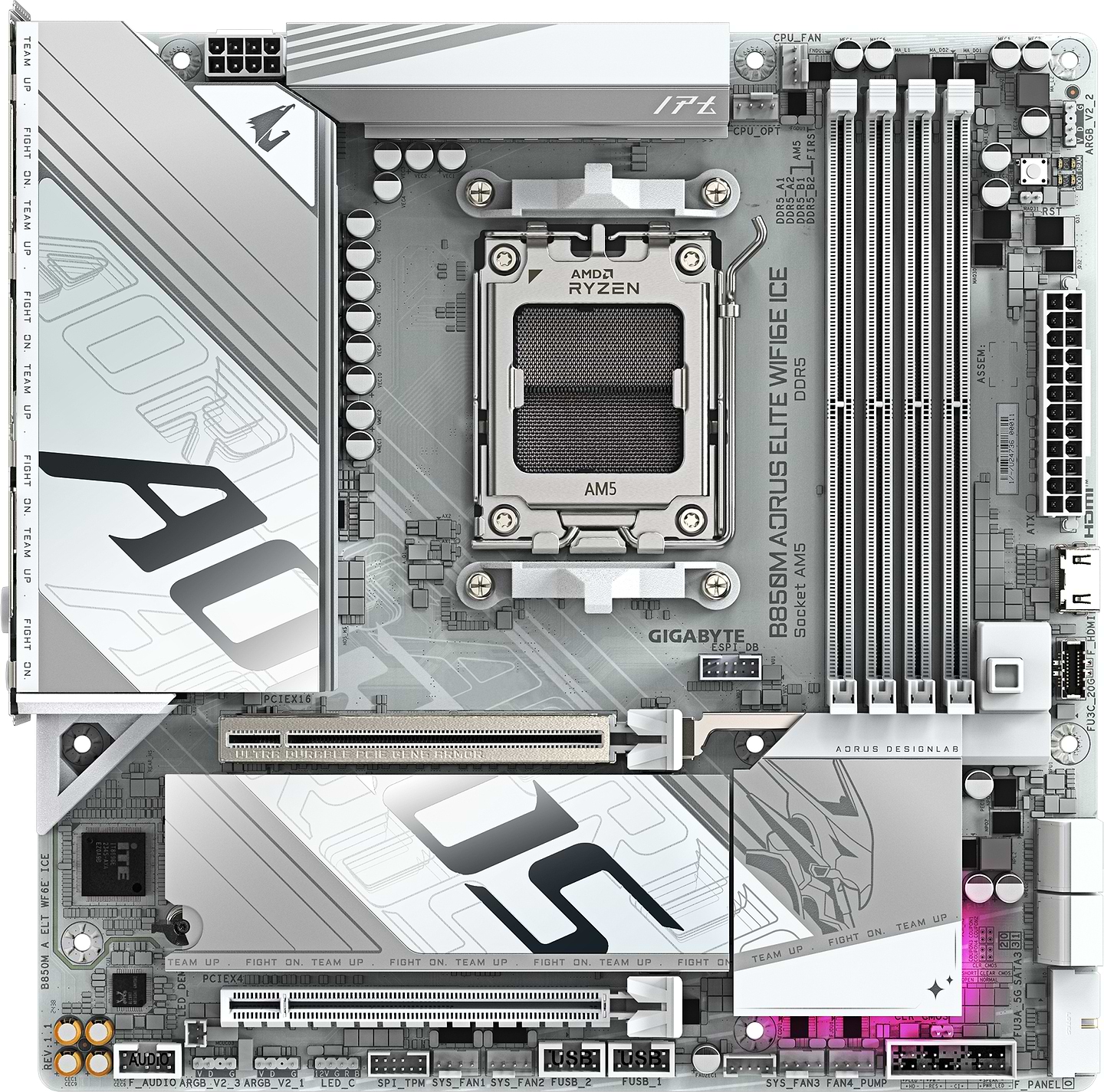 Материнська плата Gigabyte B850M AORUS ELITE WIFI6E ICE DDR5 - Фото 1