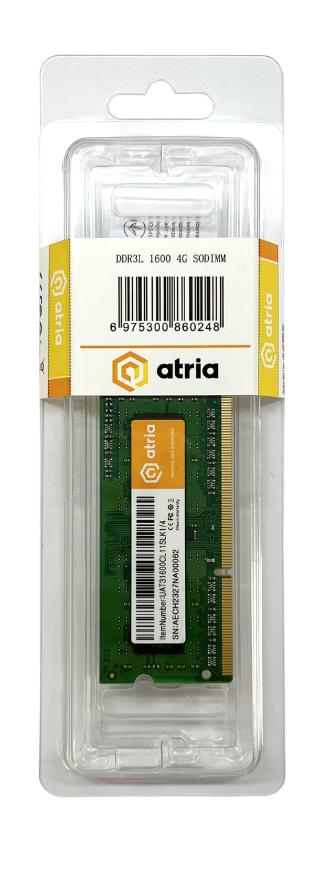 Фото - Память DDR ATRIA SO-DIMM DDR3 4/1600 (UAT31600CL11SLK1/4)