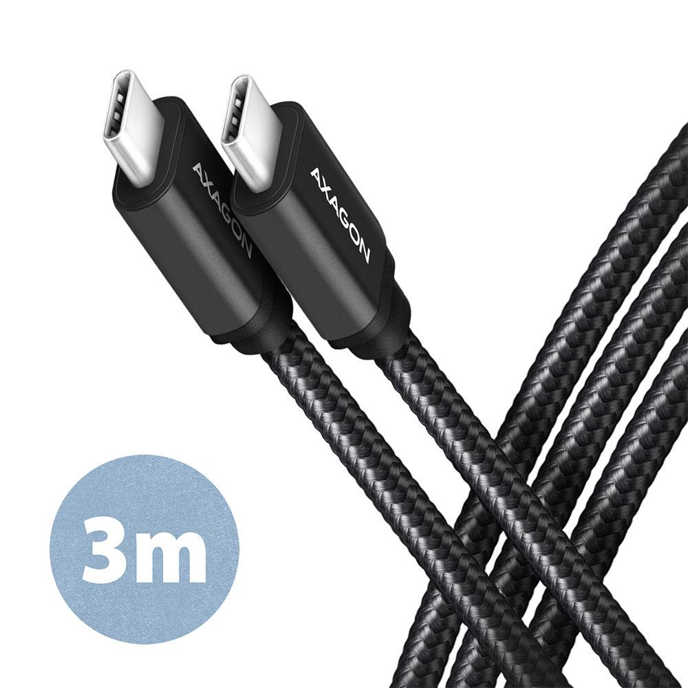 Кабель AXAGON USB-C-USB-C 3.2 Gen 1 3м Black (BUCM3-CM30AB)