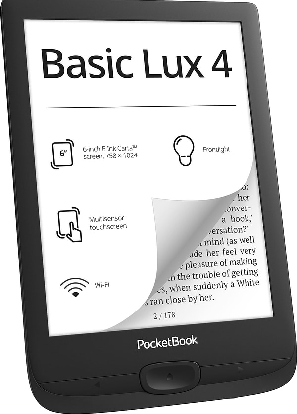 Фото - Електронна книга PocketBook 618 Basic Lux 4 Black (PB618-P-WW)