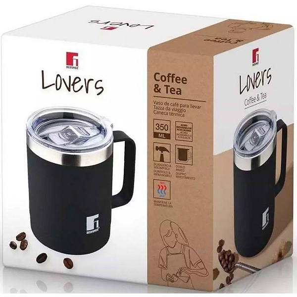 Фото - Термокружка Bergner Coffee & tea lovers 350 мл (BG-37788-BK)