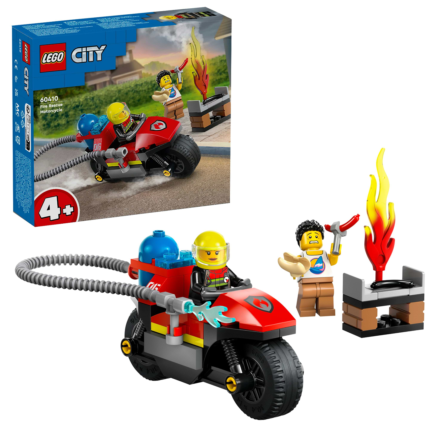 Уцінка - Конструктор LEGO City Пожежний рятувальний мотоцикл (60410)
