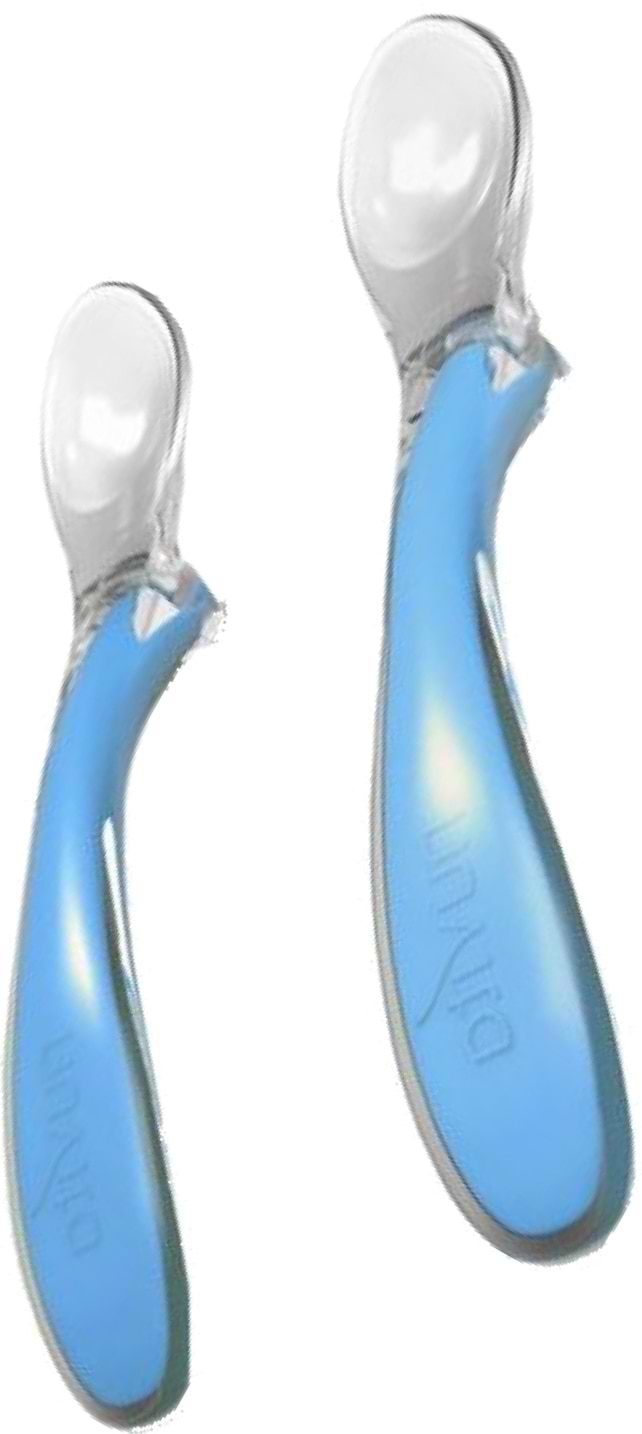 Набір дитячих столових приборів для малюка Nuvita силіконові ложечки, 2 шт. блакитний (NV8480COOLBLUE)
