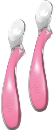 Набор детских столовых приборов для малыша Nuvita силиконовые ложечки, 2 шт. розовый (NV8480COOLPINK)
