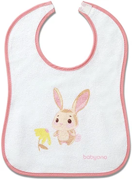 Нагрудник детский BabyOno махровый Я МОГУ БОЛЬШЕ зайчик розовый 26x36 см (833/02)