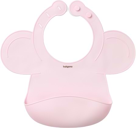 Нагрудник силиконовый BabyOno с регулируемой застежкой Розовый (1639/02)