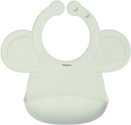 Нагрудник силіконовий BabyOno з регульованою застібкою Зелений (1639/03)
