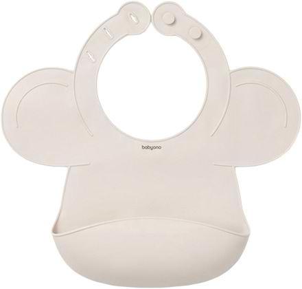 Нагрудник силіконовий BabyOno з регульованою застібкою Бежевий (1639/04)