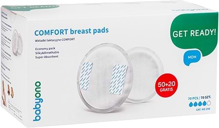 Прокладки для груди BabyOno "COMFORT" 70шт (296)