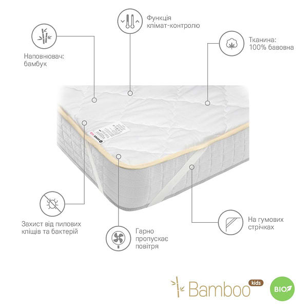 Фото - Наматрасник детский Sonex Bamboo Kids бамбуковый 70 х 140 см (SO102149)