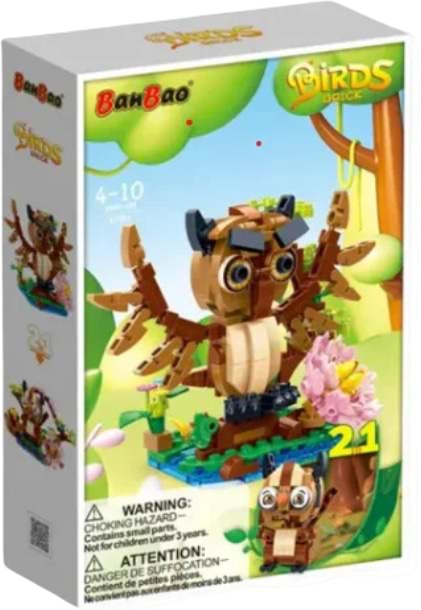 Пластиковий конструктор Banbao Пташки (256 ел.) 2 в 1:Сова/Білка (ET611)